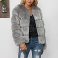 thumbnail image 1 of Womens Faux Furry Coat Fuzzy Fleece Coat for Women Long Sleeve Casual Solid Open Front Fluffy Plush Jacket Warm Thickened Cozy Faux Fur Outwear Winter Faux Furry Coat, 1 of 7