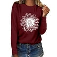 thumbnail image 1 of Cyber and Monday Womens Summer Tops Under $5 Fayshow0 Ladies Long Sleeve Bell Sleeve Tops Women Casual Long Sleeve Sweatshirt Pullover Blouse, 1 of 4
