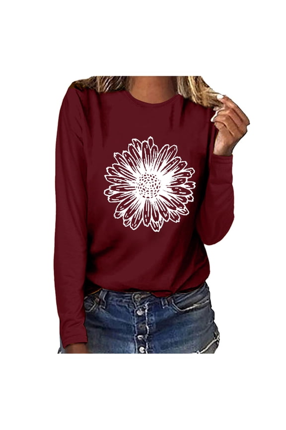 Cyber and Monday Womens Summer Tops Under $5 Fayshow0 Ladies Long Sleeve Bell Sleeve Tops Women Casual Long Sleeve Sweatshirt Pullover Blouse