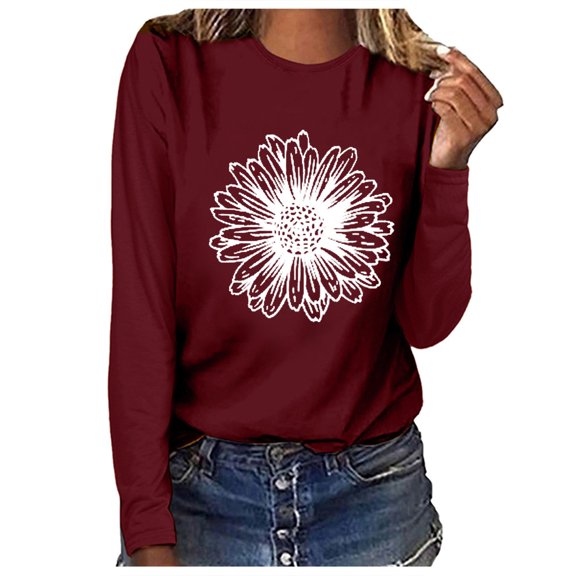 Cyber and Monday Womens Summer Tops Under $5 Fayshow0 Ladies Long Sleeve Bell Sleeve Tops Women Casual Long Sleeve Sweatshirt Pullover Blouse
