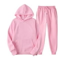 thumbnail image 1 of Womens Tracksuits Set Womens Hooded Sweatshirt 2 Piece Outfit Sets Casual Solid Pullover Hoodies and Jogger Sweatpant Sweatsuit Sets Running Sports Pocket Lounge Set, 1 of 6
