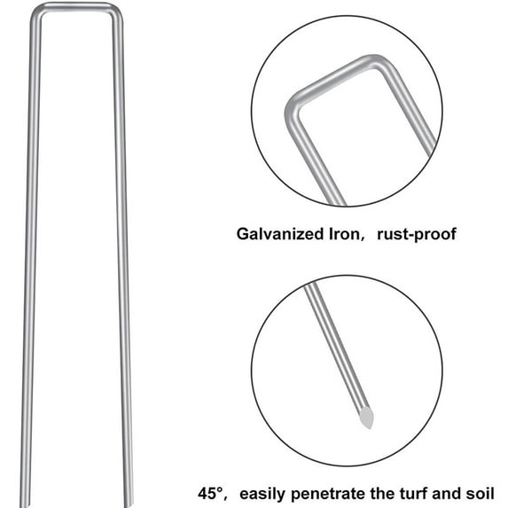 ufehgfjh Floor Cloth Nail,Grass Proof Cloth Floor Nail,U-shaped Garden Nail,Steel Wire Floor Nail,Lawns Galvanized Diagona Nail,Plastic Film Stationery