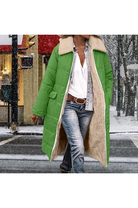 Cyber*Monday on Sale ChaoHeng Women Outerwear Jackets Clearance Women's Reversible Long Puffer Coat,Hooded Zip Front Quilted Winter Jacket