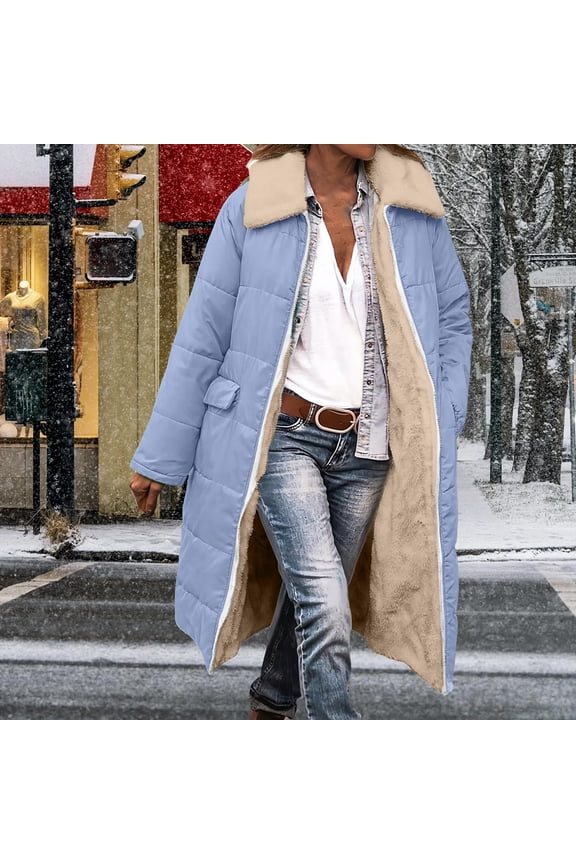 Cyber*Monday on Sale ChaoHeng Womens Winter Coats Women's Reversible Long Puffer Coat,Hooded Zip Front Quilted Winter Jacket