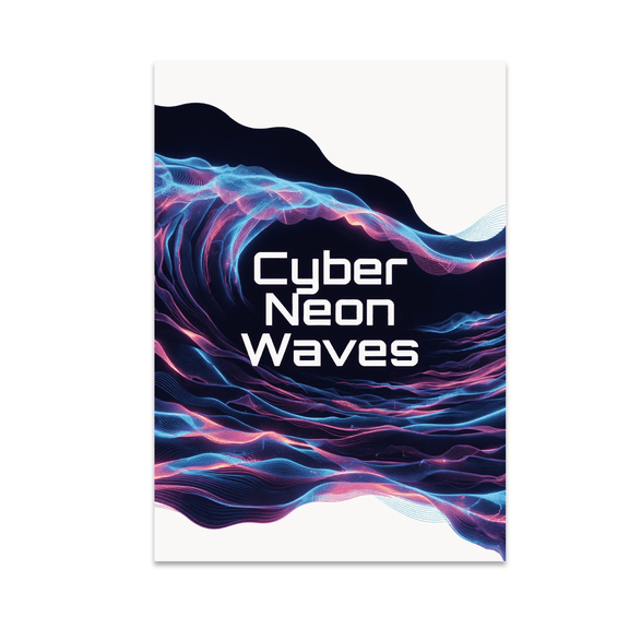 Cyber Neon Waves Poster Art - Modern Decor Enthusiast - 13x19 Poster Print