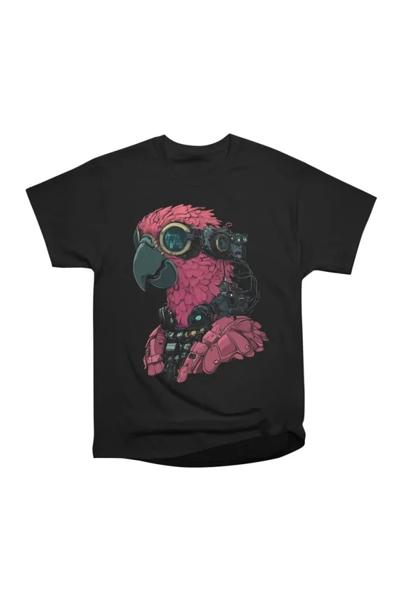 Cyber Parrot T-Shirt Tee Gift For Him Merch For Her Apparel For Friend