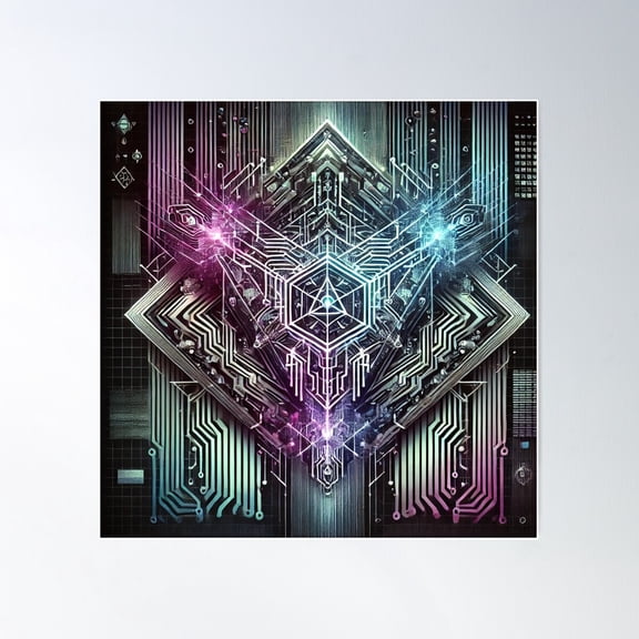 Cyber Poster Wall Art, Modern Wall Decor For Living Room Bedroom, 24x24 UNFRAMED