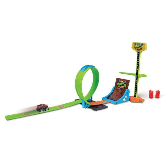 Cyber Racers Micro Monster Truck Show w/Tiny Terror, Red - Maisto 12557 - 1/64 Scale Diecast Model Car