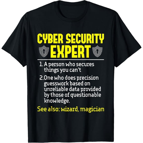 Cyber Security Expert - Network Support Hacker Programmer T-ShirtMen and women, Black T-shirt, size: Extra large