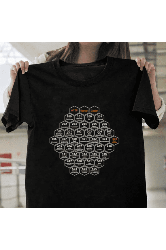 Cyber Security Hacker HTTP Status Codes IT Tech Computer Programming Unisex T-Shirt, up to size 3XL.