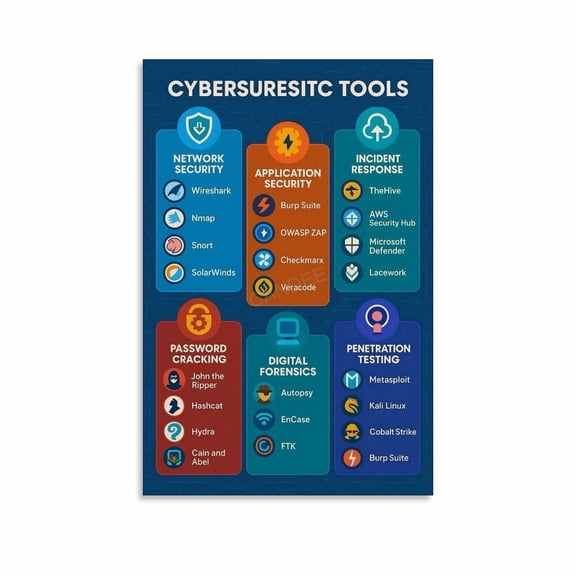 Cyber Security Tools Poster (4) Canvas for Living Room Bedroom Decor