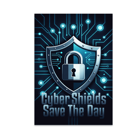 Cyber Shields Save The Day - Information Security Professional - 13x19 Poster Print