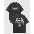 thumbnail image 1 of Cyber Sigilism Acid Wash Tshirt, Vintage Grunge Heavy Metal Tee, GothicWings Shirt, Aesthetic Opium Streetwear Clothing, 1 of 8