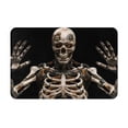 Cyber Skeleton With Tattoos Front Door Mat Front Door Mat Indoor Outside Entrance, AllSeason