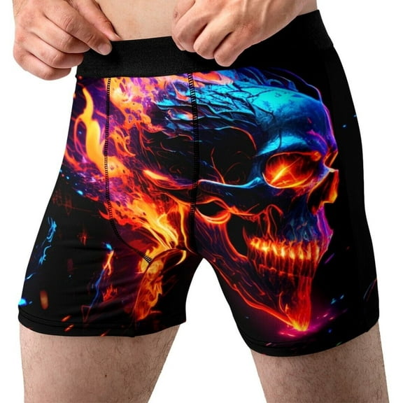 Cyber Skull Boxer Brief For Men Underwear Adult Technology Fun Skeleton