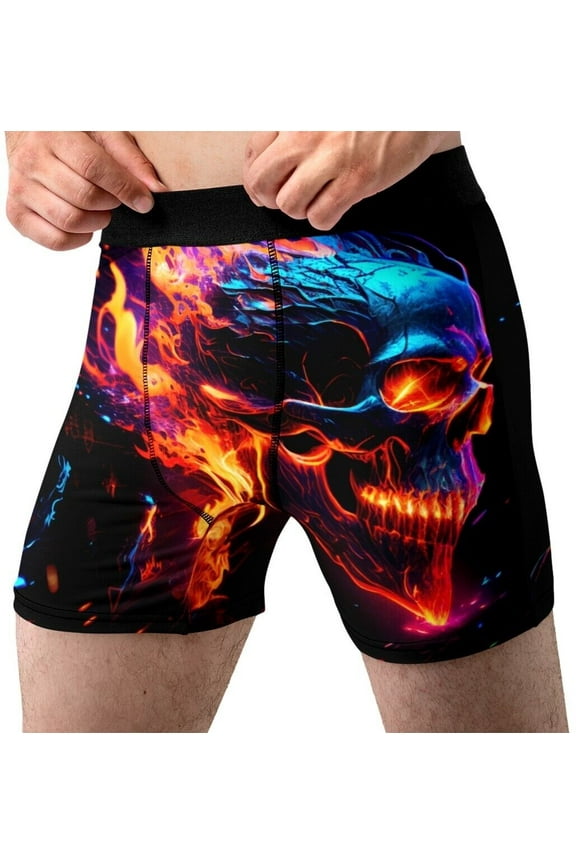 Cyber Skull Boxer Brief For Men Underwear Adult Technology Fun Skeleton