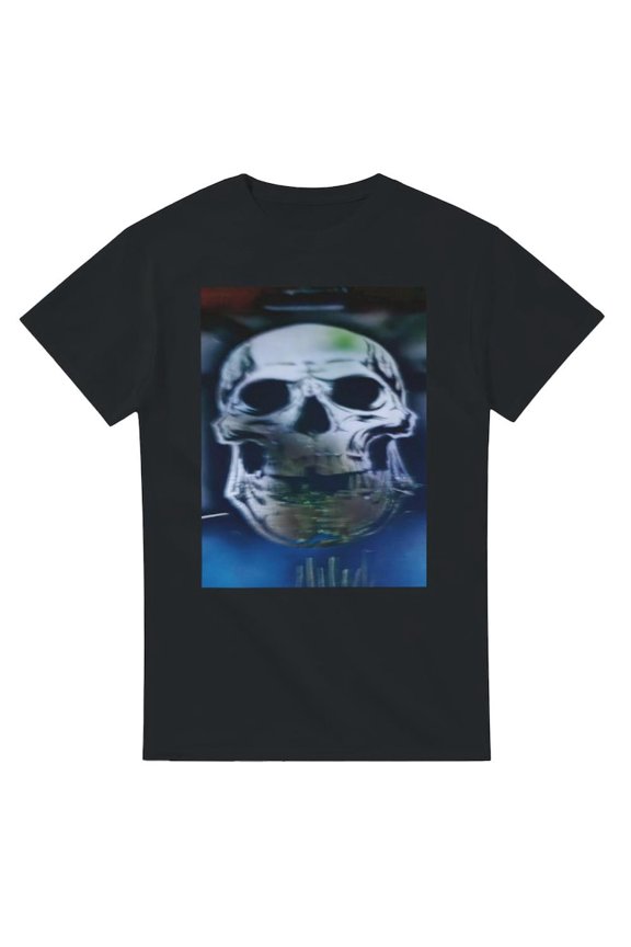 Cyber Skull Graphic T-Shirt Dark Gothic Skull Art Unisex Tee