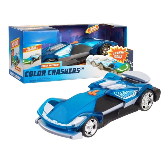 Cyber Speeder Vehicle 10" Blue Motorized Toy Car with Lights and Realistic Racing Sounds