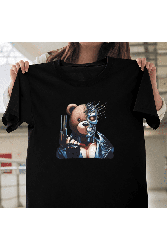 Cyber Teddy Shirt Funny Cyborg Teddy Bear Parody Gift Unisex T-ShirtPlus Size S–5XL Available