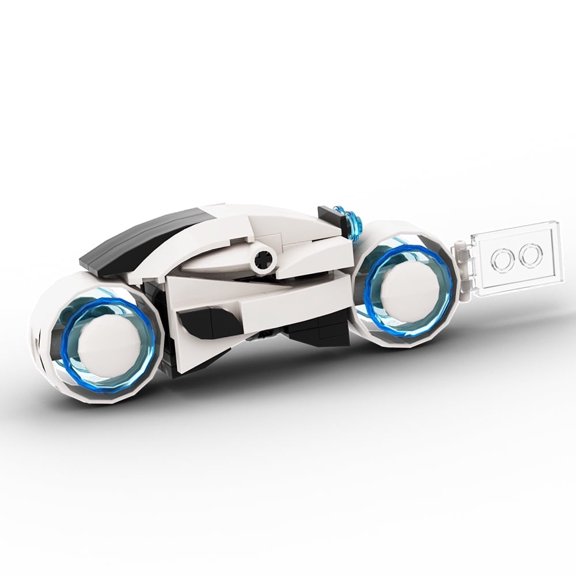 Cyber White Motorcycle Building Set, Arctic White Model Kit, 67-Piece Collectible Toy for Display