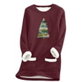 thumbnail image 1 of Cyber and Monday 2025 DianGeFu Womens Long Sleeve Blouses Plus Size for 2025 Christmas Fashionable(Wine,L), 1 of 3