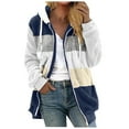 thumbnail image 1 of Cyber and Monday Deals BUIgtTklOP Women's Zipper V-Neck Pullover Tops Long Sleeve Hooded Blouse Sweatshirt, 1 of 5