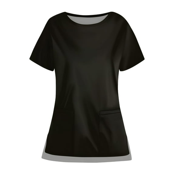 Cyber and Monday Deals! Christmas Scrub Top Halloween Scrub Top Scrubs Tops for Women Scrub Tops Womens with Pockets Black Size XL