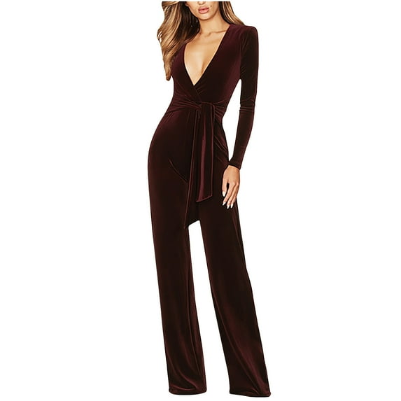 Deals Wide Leg Sweatpants Women Women Sexy Strapless Color Block Botton Off The Shoulder Long Sleeve Jumpsuit Wide Leg Pants Rompers