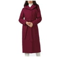 thumbnail image 1 of Cyber of Monday Clearance LYXSSBYX Puffer Jacket Womens Clearance Womens Winter Clothes Plus Size Warm Hooded Leather Cotton Coat Long Sleeve Jacket, 1 of 4