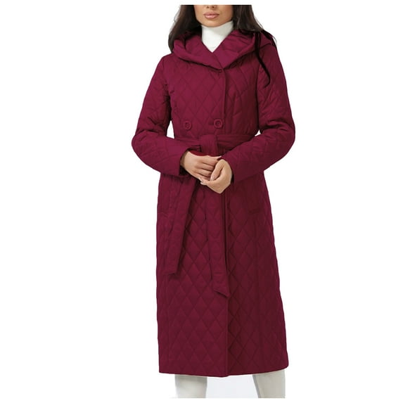 Cyber of Monday Clearance LYXSSBYX Puffer Jacket Womens Clearance Womens Winter Clothes Plus Size Warm Hooded Leather Cotton Coat Long Sleeve Jacket