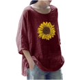 thumbnail image 1 of Cyber of Monday Clearance LYXSSBYX Womens Plus Size Tops 3/4 Sleeve Women's Fashion Printed Round-Neck Loose 3/4 Sleeve T-Shirt Pullover Tops, 1 of 3