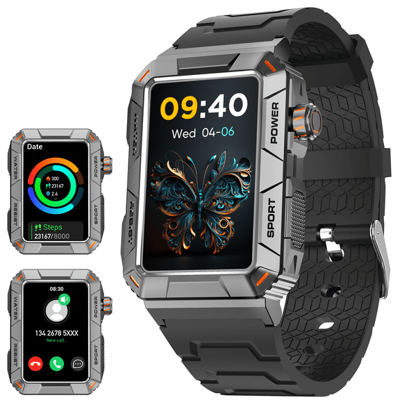 CyberDyer MT88 Smart Watches for Men (Answer/Make Call), 1.57" IPS Screen 3ATM Waterproof Smartwatch Compatible with iOS Android, 1pc