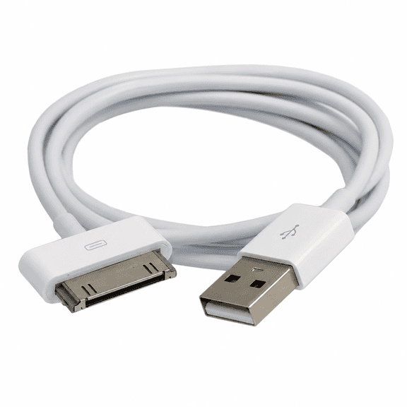 CyberLabs 3ft USB Sync & Charge 30-Pin Cable Compatible with Apple iPhone, iPad, iPod & iPod Touch, White