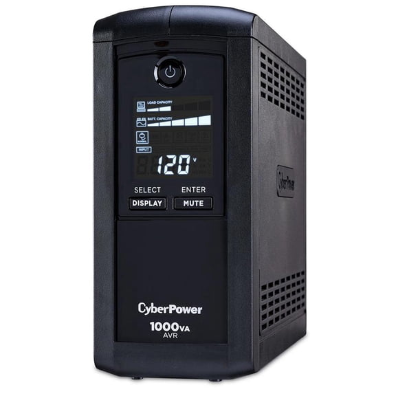CyberPower CP1000AVRLCD UPS Battery Backup with AVR and LCD Display, 1000VA/600W, 8 Outlets