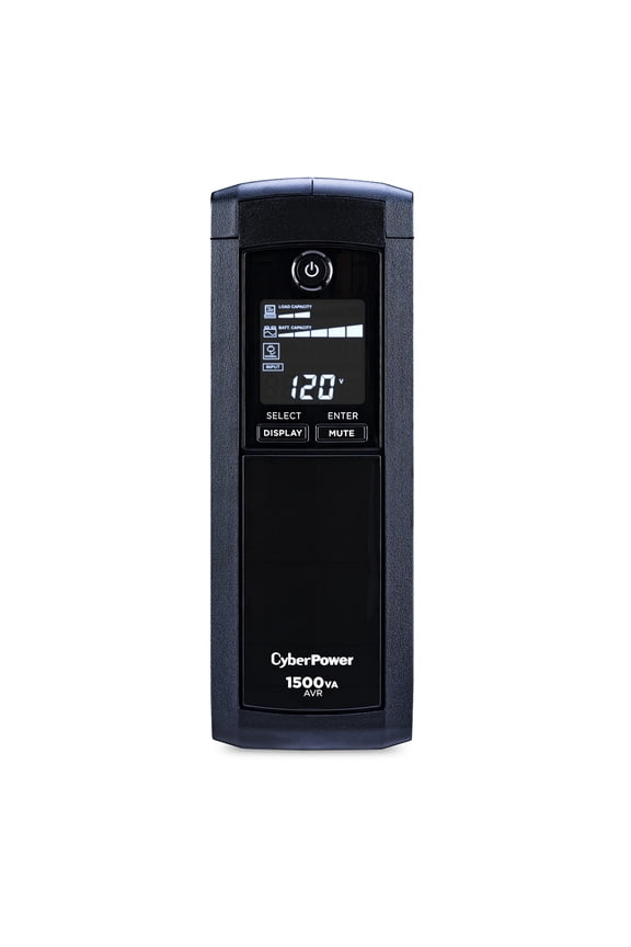 CP1500AVRLCDTAA 1500VA/900W Simulated Sinewave Intelligent LCD Mini-Tower UPS System, TAA Compliant, Black