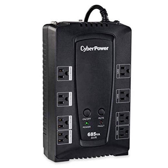 CyberPower CP685AVRG AVR UPS System, 685VA/390W, 8 Outlets, Compact Black