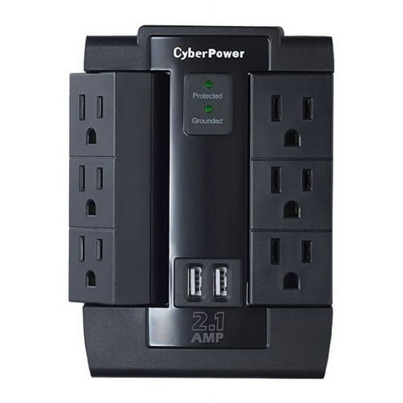 CyberPower CSP600WSU Wall Tap 6 Outlets 1200 joules Surge Suppressor