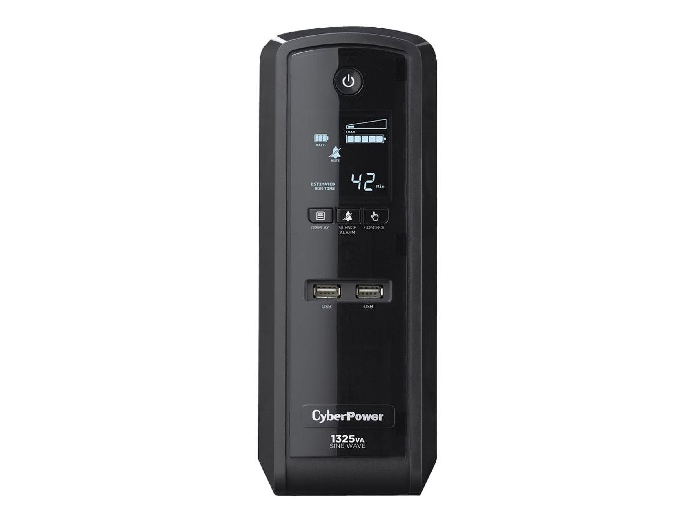 CyberPower - GX1325U - 1325 VA 810 Watts 10 Outlets UPS, Pure Sine Wave UPS with USB Charging Ports