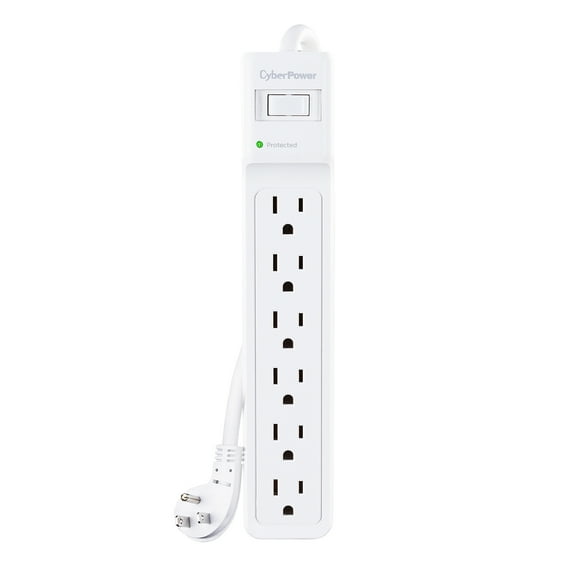 CyberPower Essential Series Surge Protector Power Strip, 6 Outlets, 4-Ft. Cord, B604