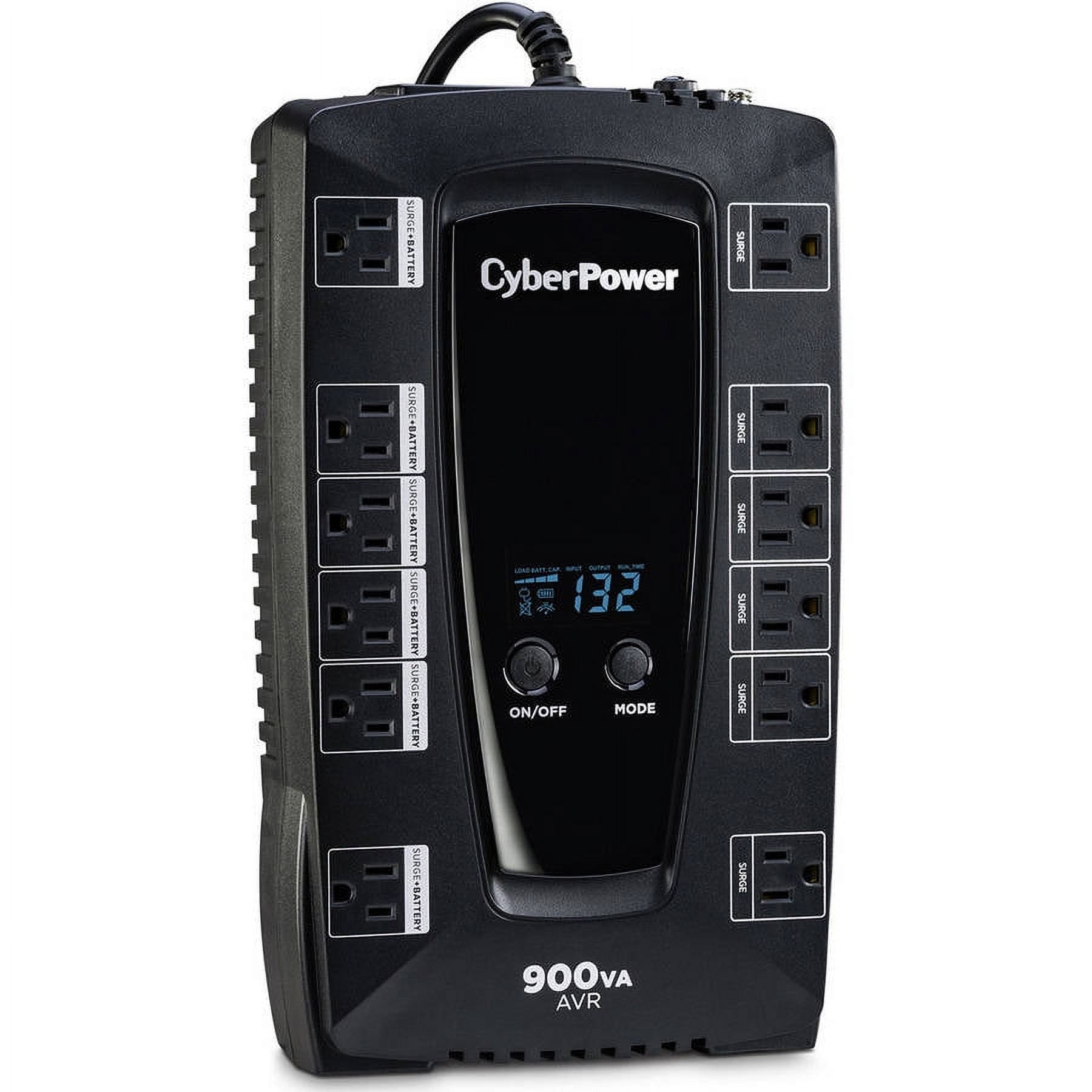 CyberPower Backup Power Supply, Intelligent LCD AVRG900LCD - UPS Surge ...