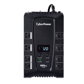 CyberPower CP685AVRLCD UPS Battery Backup with AVR and LCD Display, 685VA/390W