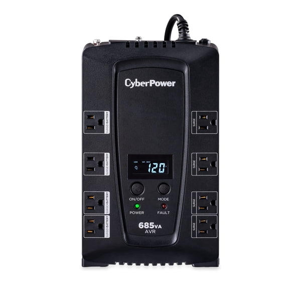 CyberPower CP685AVRLCD UPS Battery Backup with AVR and LCD Display, 685VA/390W
