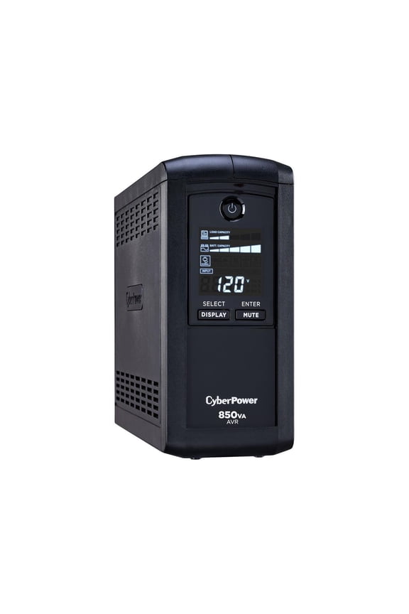 CP850AVRLCD Intelligent LCD UPS Systems - 850VA/510W, 120 VAC, NEMA 5-15P, Mini-Tower, 9 Outlets, LCD, PowerPanel