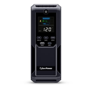 CyberPower CP1500AVRLCD3 Intelligent LCD UPS Systems - 1500VA/900W, 120 VAC, NEMA 5-15P, Mini-Tower, 12 Outlets, LCD