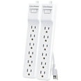thumbnail image 1 of CyberPower MP1073SS 2-Pack of Essential Surge-Protector 6-Outlet Power Strips, 2-Foot Cord, 1 of 6