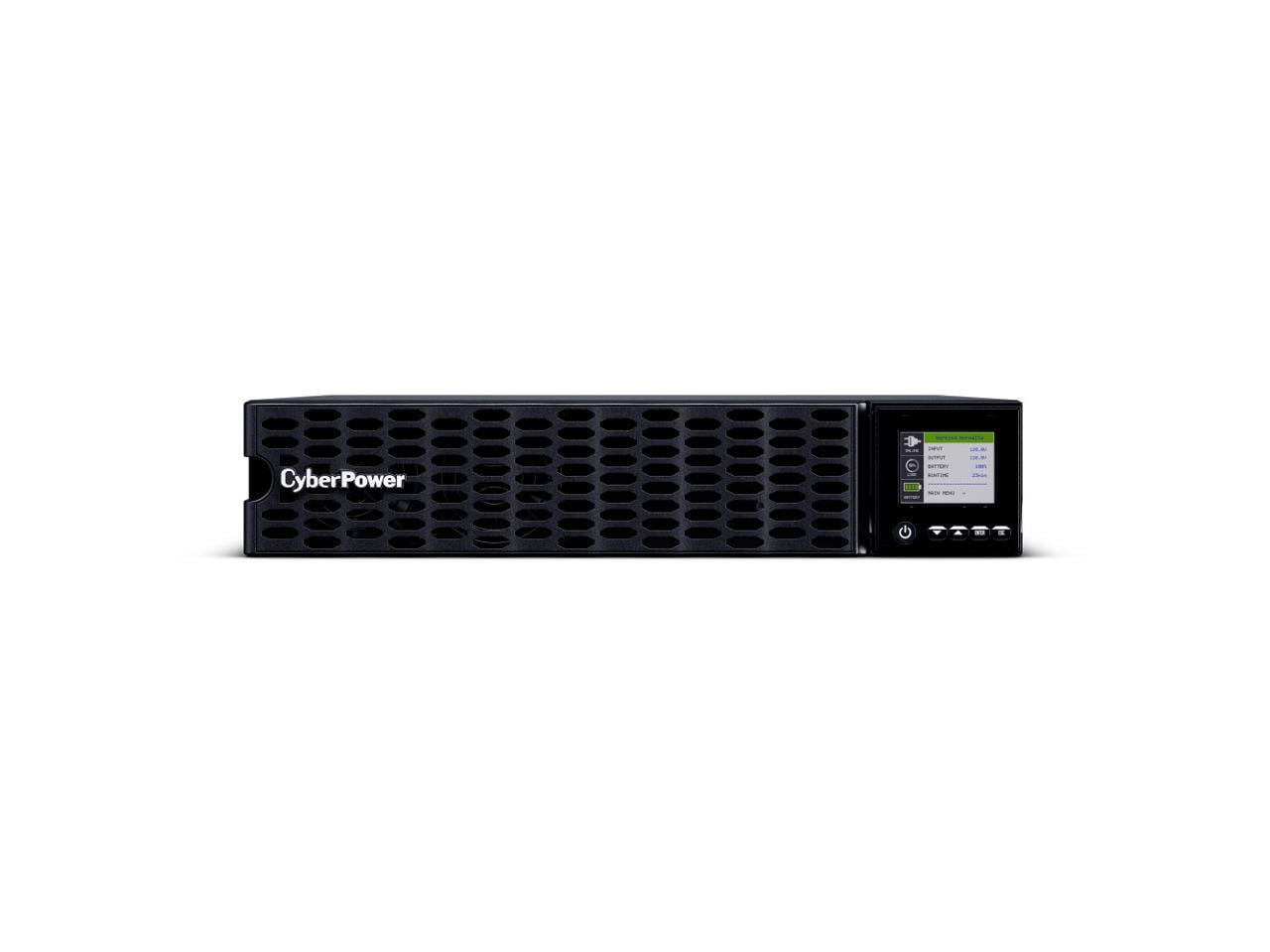 CyberPower OL3KRTHD Smart App Online UPS Systems, 3000VA/2700W, 100 - 125 VAC, NEMA L5-30P, 2U, Rack / Tower, Sine Wave, 7 Outlets, LCD, Power Panel