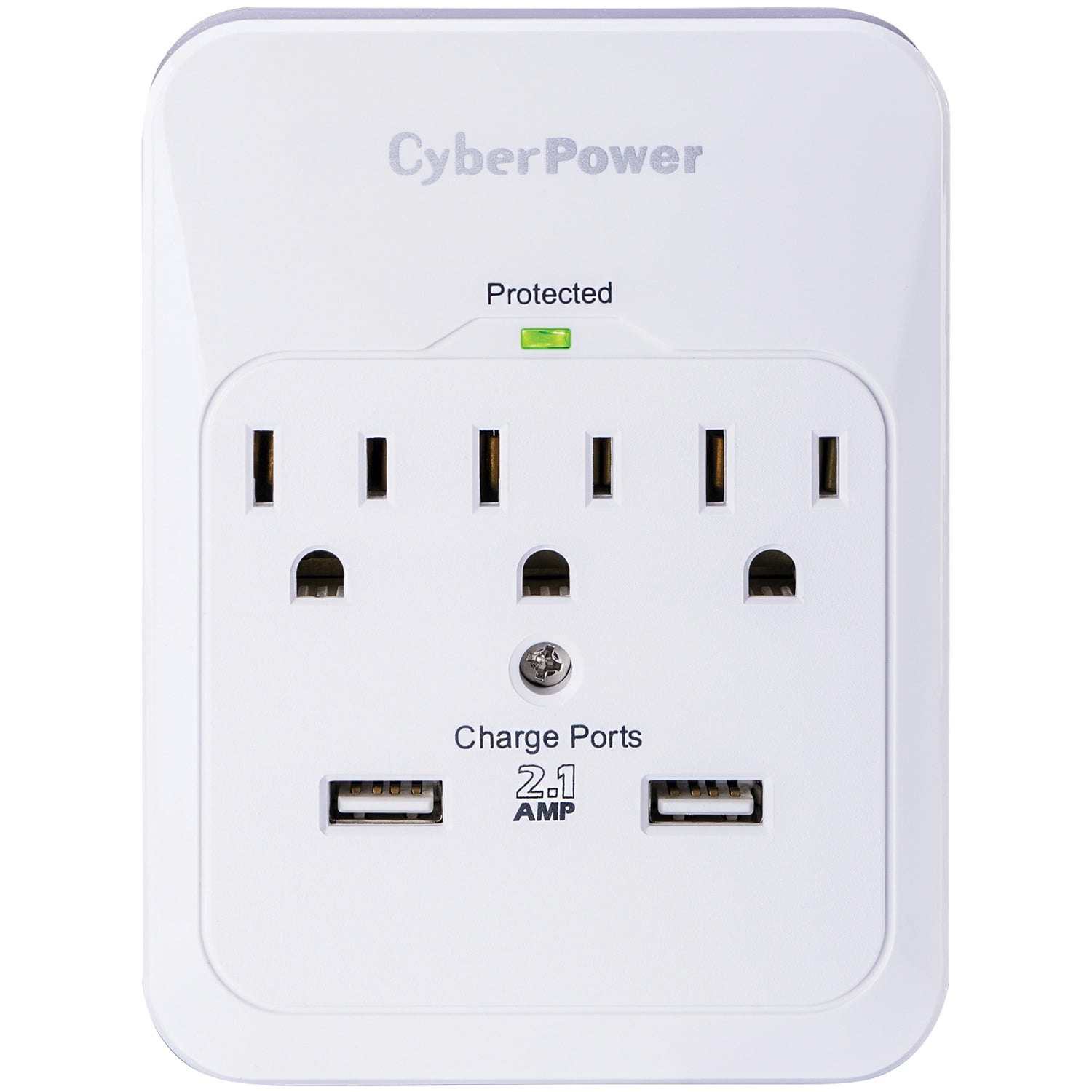 CyberPower P300WURC2 Home Office Surge-Protector Wall Tap with 2 USB Ports