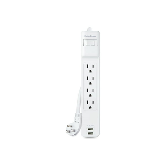 CyberPower P403URC1 Home Office Surge-Protector 4-Outlet Power Strip with 2 USB Ports, 3-Foot Cord
