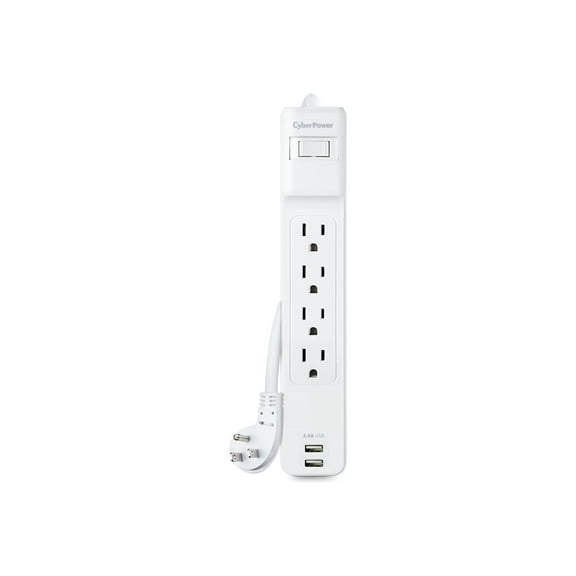 CyberPower P403URC1 Home Office Surge-Protector 4-Outlet Power Strip with 2 USB Ports, 3-Foot Cord