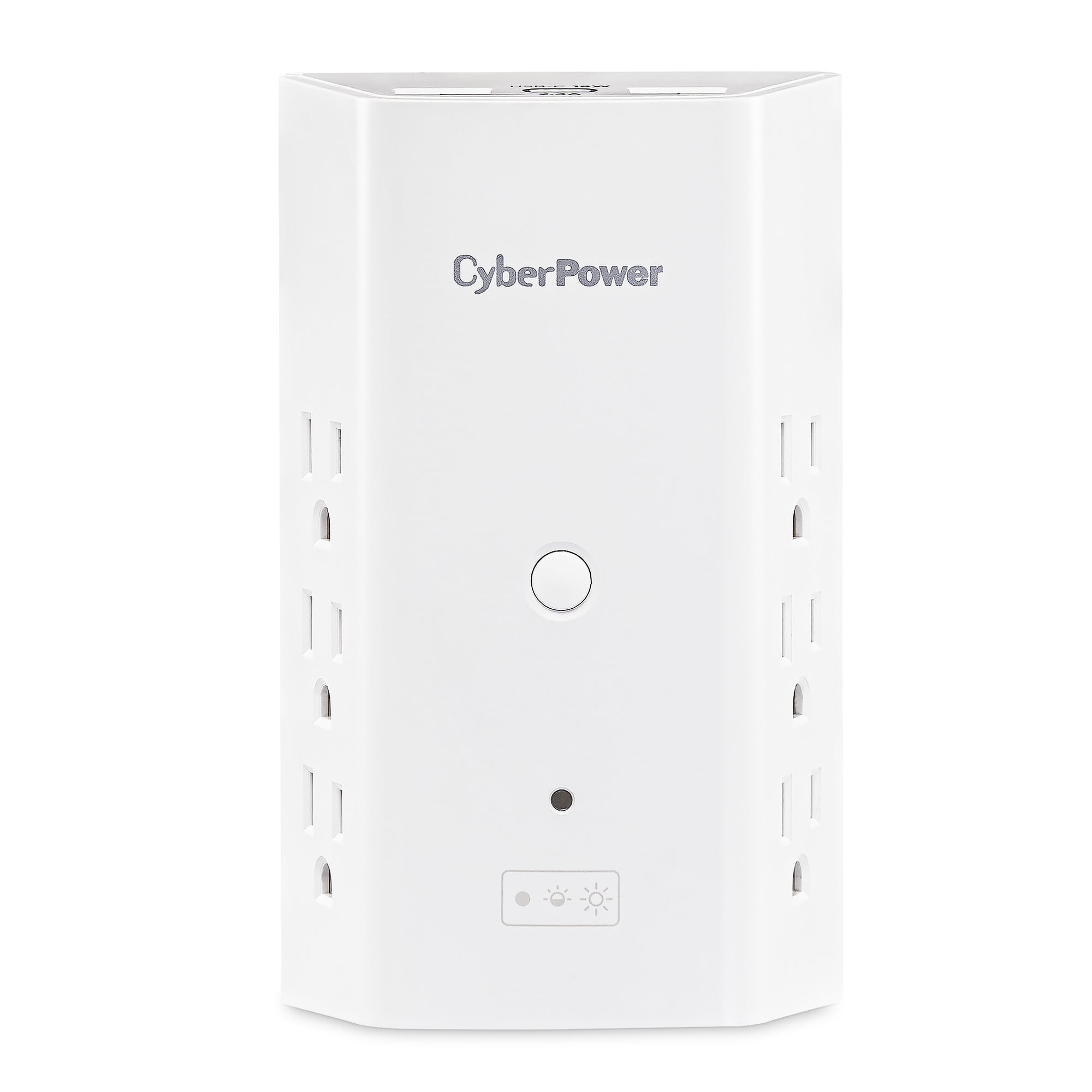 CyberPower P6WUCL - 900 J White Surge Protector with Night Light, 3 USB-A Ports, 6 Outlets
